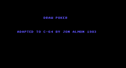 Draw poker Title Screen